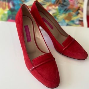 Emanuel Ungaro suede leather red pumps